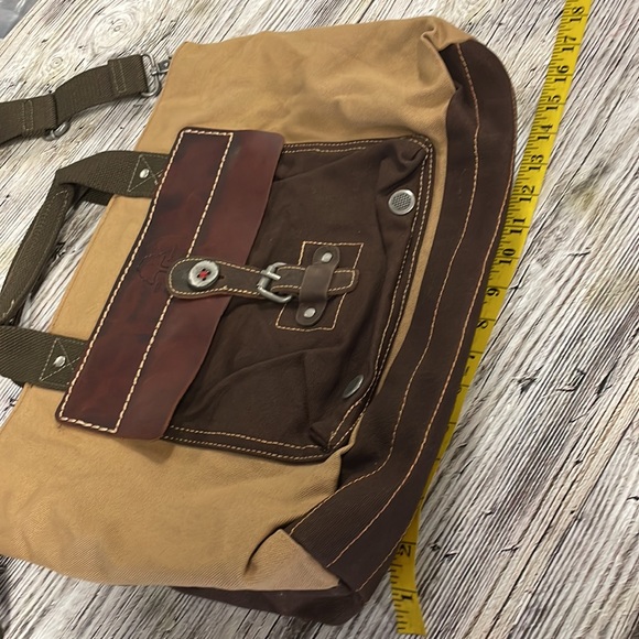 TSD Hidden Woods Canvas and Leather Brown Tote Bag new with out tags - Picture 11 of 12